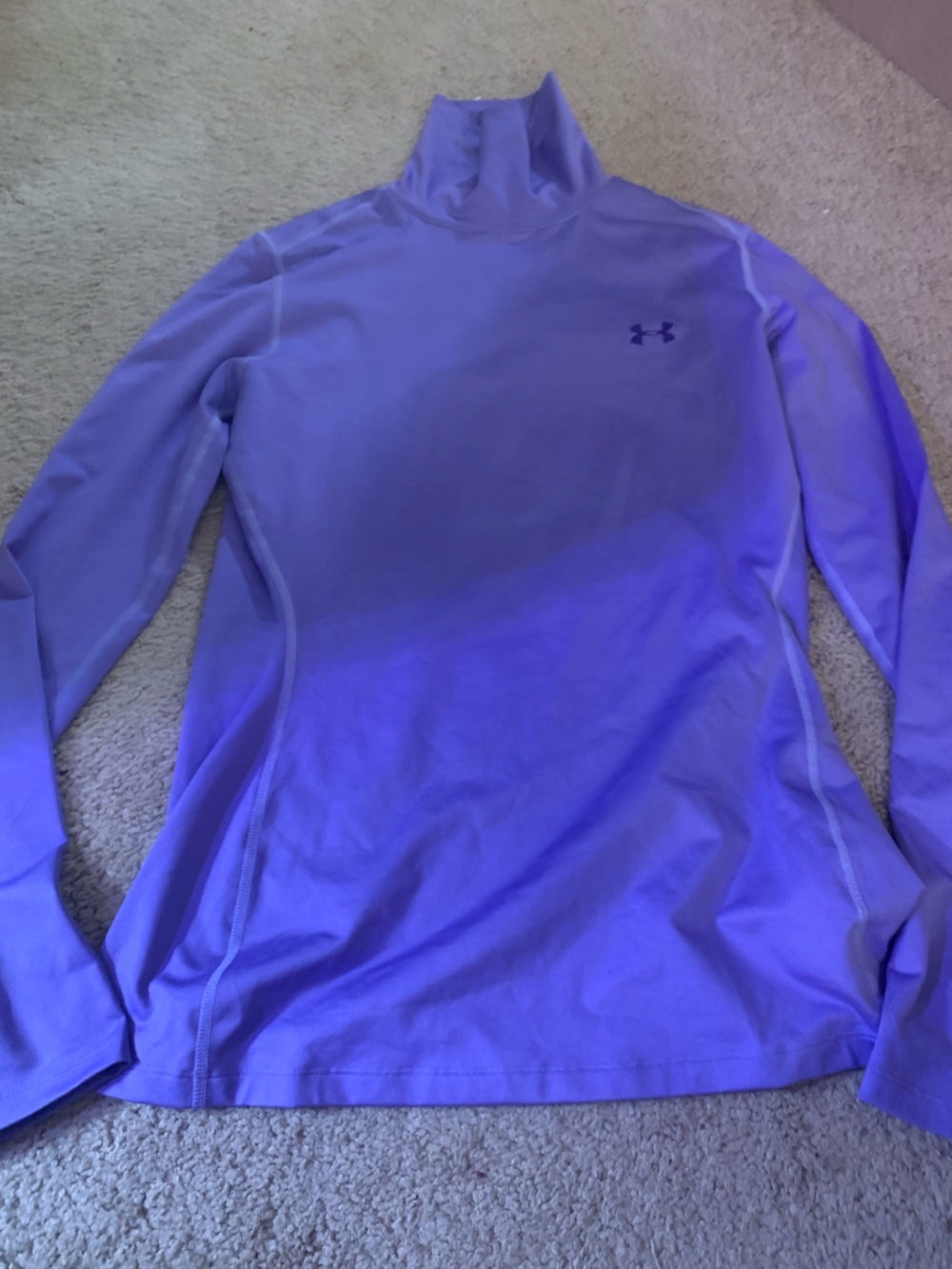 Under Armour Women's Purple Long Sleeve Turtleneck Coldgear Fitted Shirt